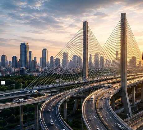 Civil infrastructure and highway interchange
